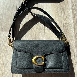 Black Leather Coach Tabby Shoulder Bag 26